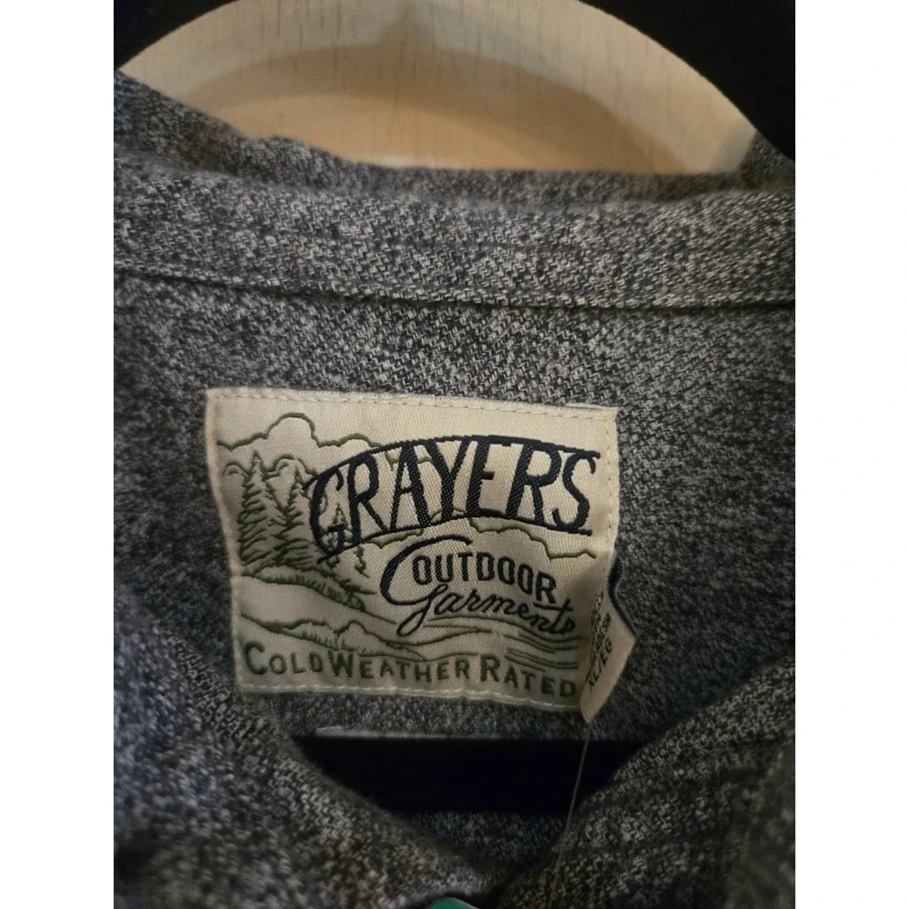 Grayers Outdoor Garments Shirt Jacket XL Gray Cold Weather Rated Shacket NWT